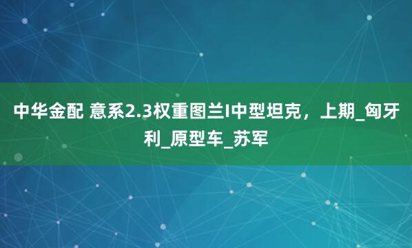 中华金配 意系2.3权重图兰I中型坦克，上期_匈牙利_原型车_苏军