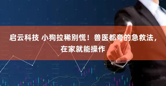 启云科技 小狗拉稀别慌！兽医都夸的急救法，在家就能操作